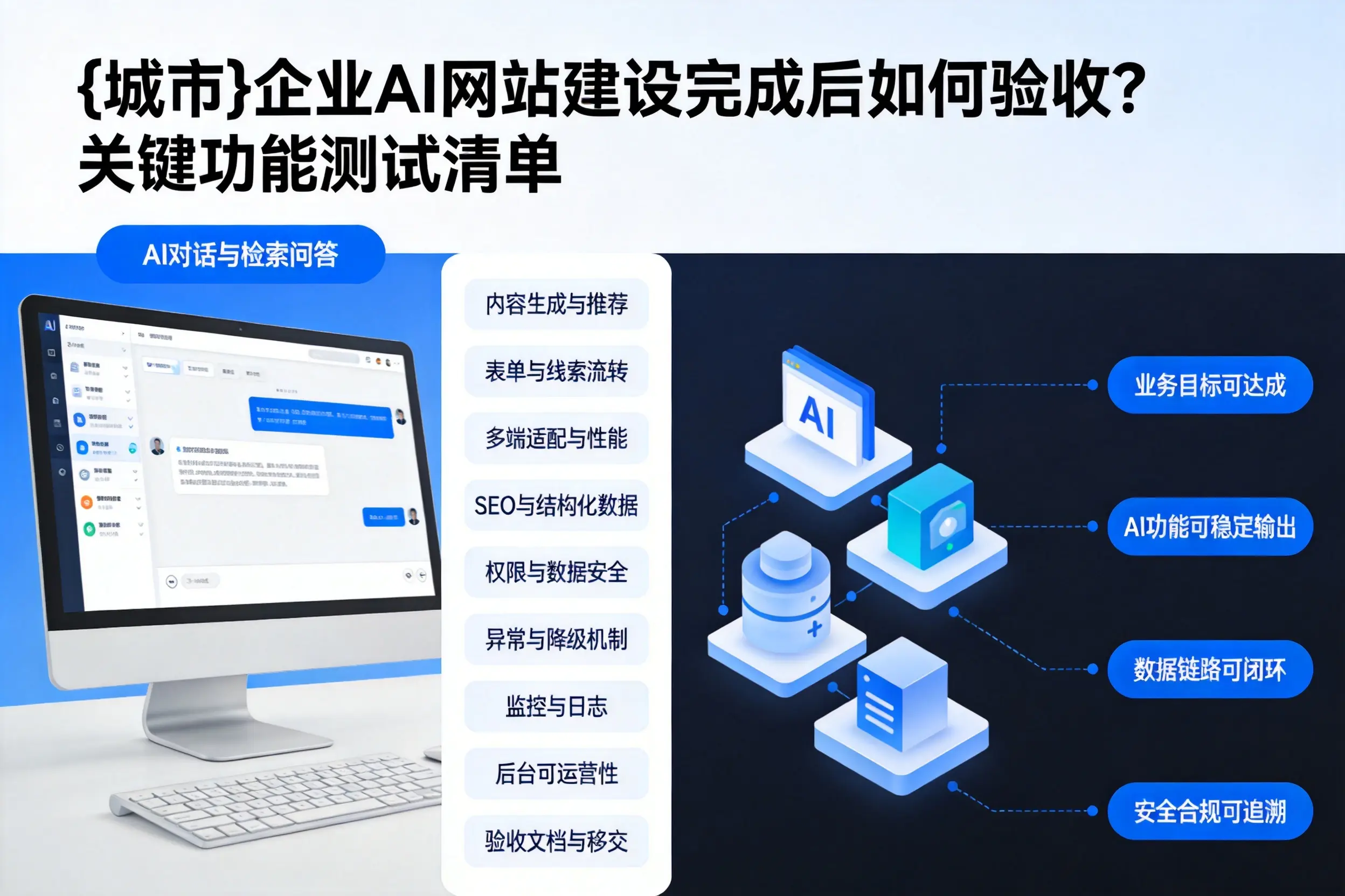 宁夏企业AI网站建设完成后如何验收？关键功能测试清单
