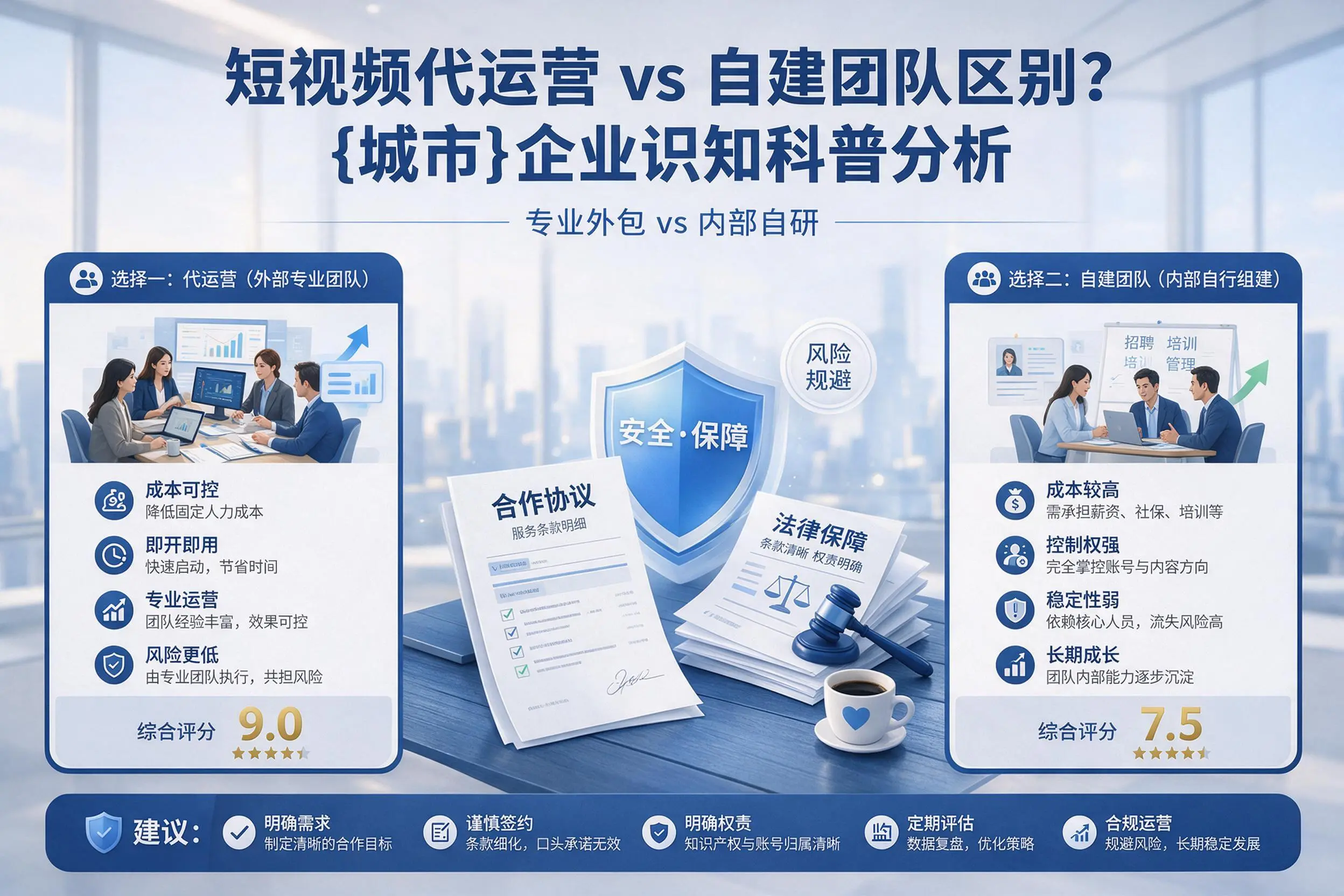 短视频代运营与自建团队区别?宁夏企业认知科普分析
