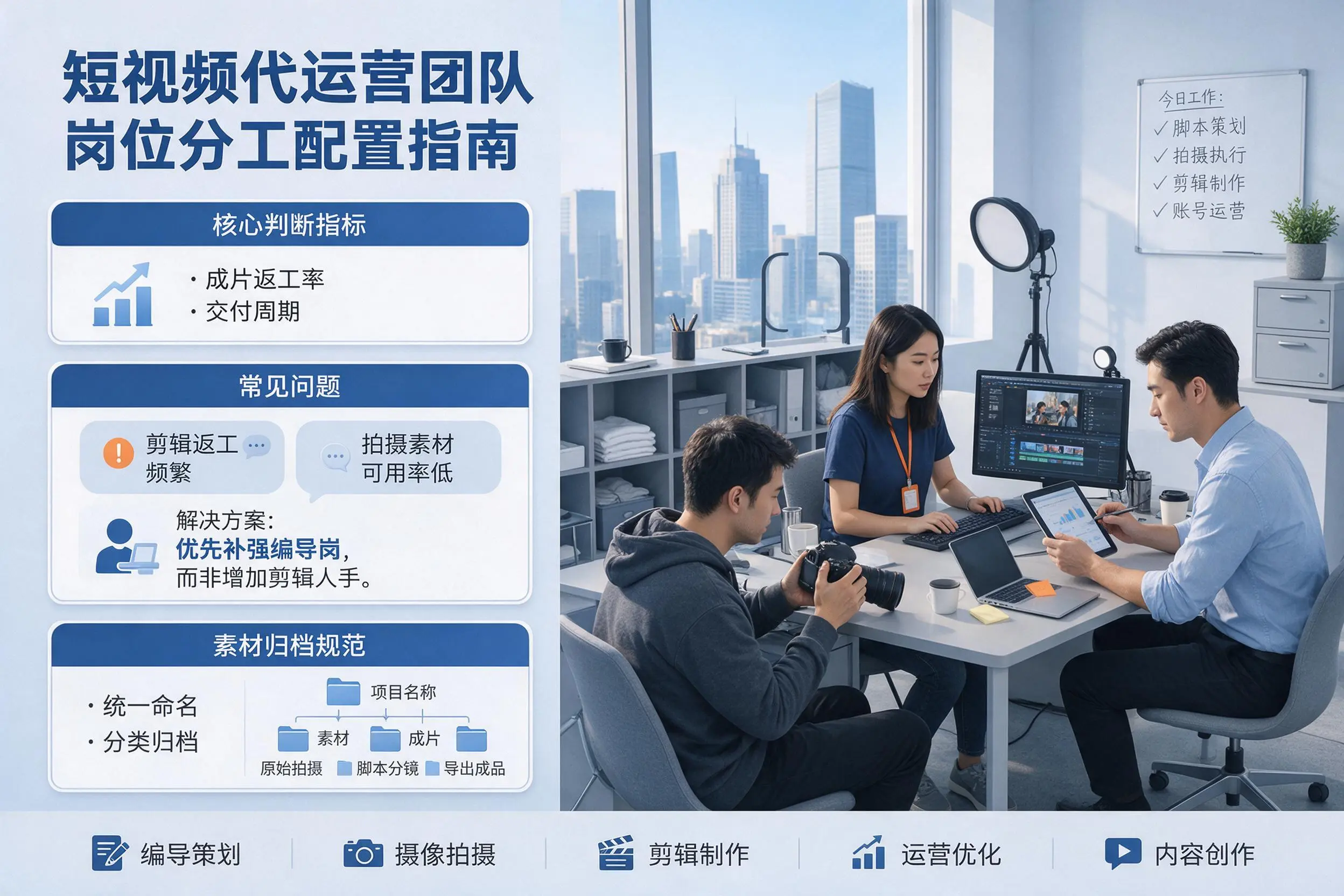 短视频代运营团队如何配置？宁夏企业岗位分工科普说明
