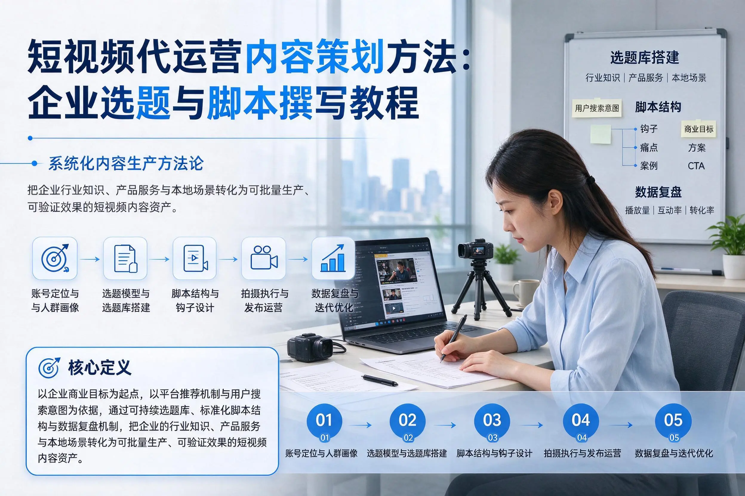 短视频代运营内容策划方法：宁夏企业选题与脚本撰写教程