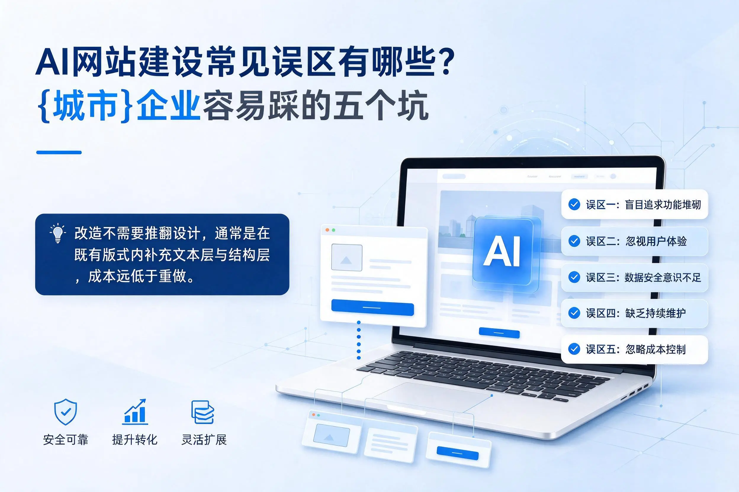 AI网站建设常见误区有哪些?宁夏企业容易踩的五个坑